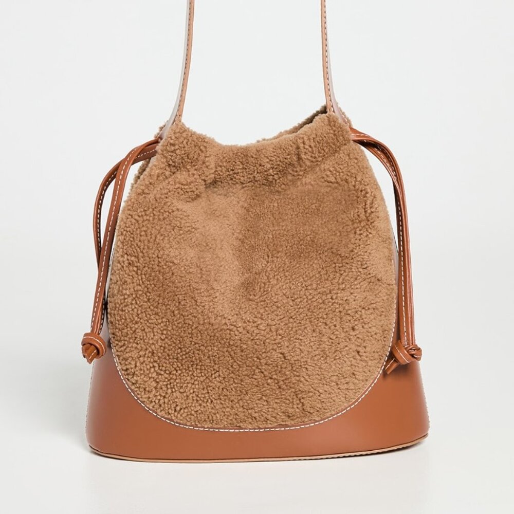 NWT STAUD Cinch Shearling Bucket Bag  Cinch Shearling Bucket Bag
